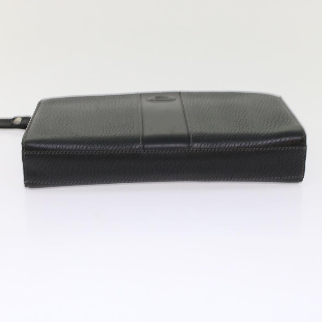 BURBERRYSs Clutch Bag Leather Black Auth bs7004