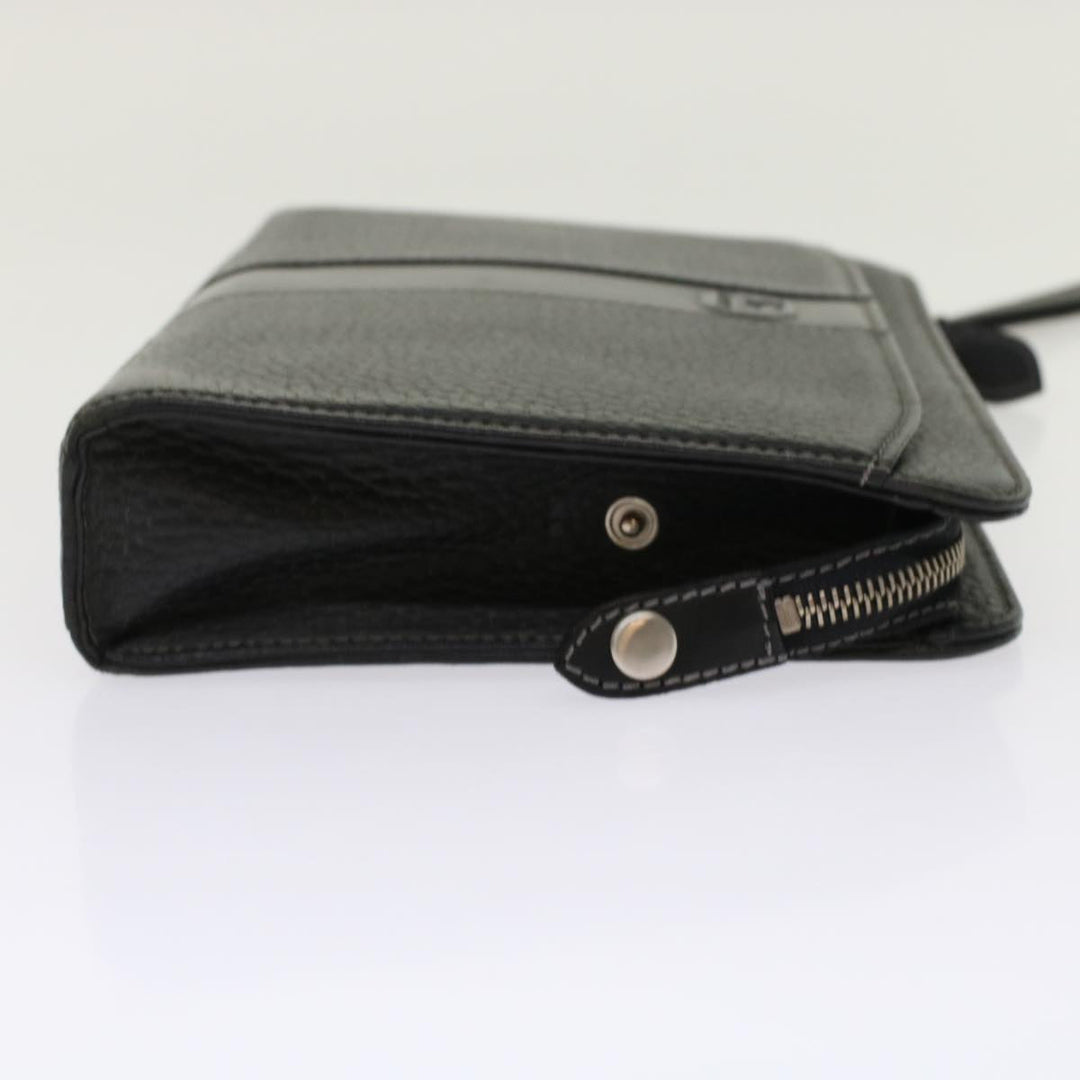 BURBERRYSs Clutch Bag Leather Black Auth bs7004