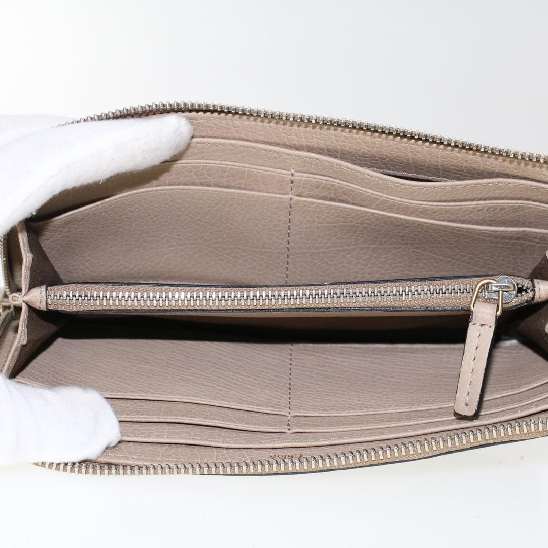 Chloe Wallet Leather 4Set Beige Brown bs7056
