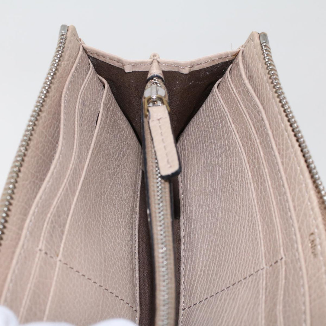 Chloe Wallet Leather 4Set Beige Brown bs7056