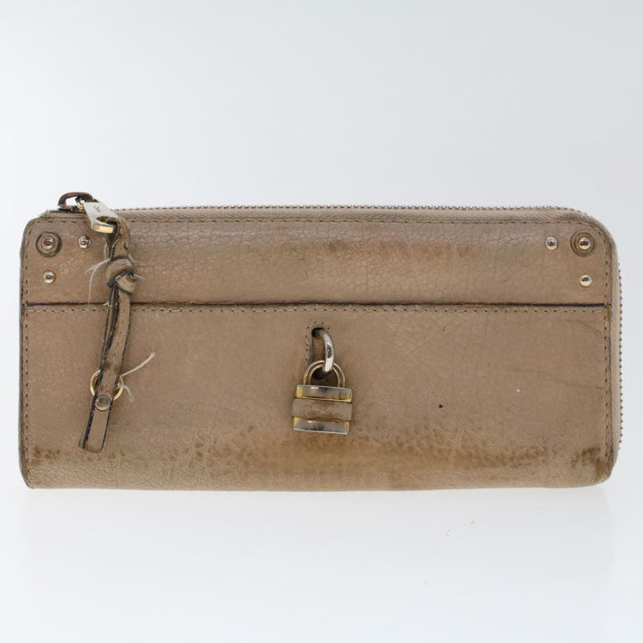 Chloe Wallet Leather 4Set Beige Brown bs7056