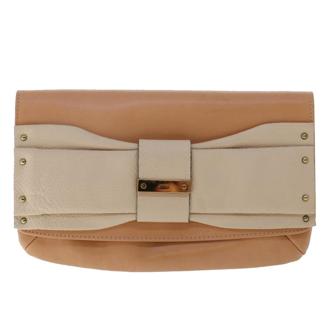 Chloe Wallet Leather 4Set Beige Brown bs7056