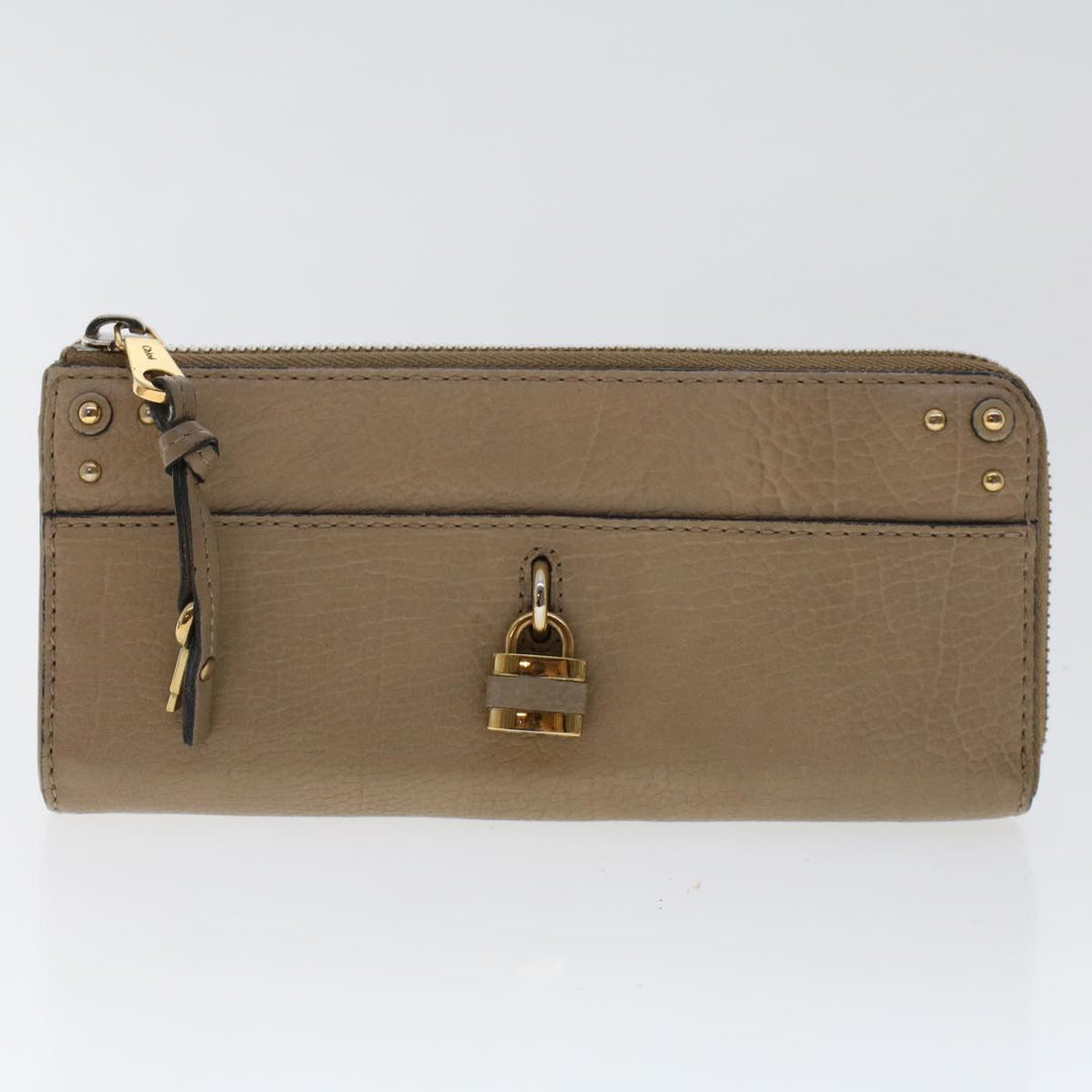 Chloe Wallet Leather 4Set Beige Brown bs7056