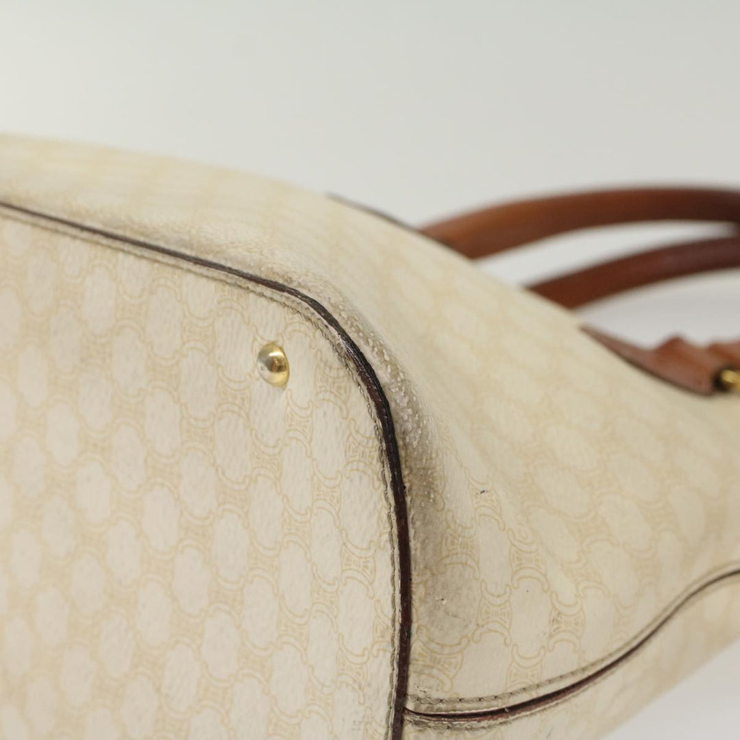 Celine Macadam Canvas Hand Bag PVC Leather Whe  7123