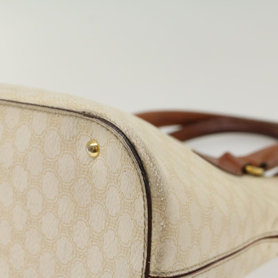 Celine Macadam Canvas Hand Bag PVC Leather Whe  7123