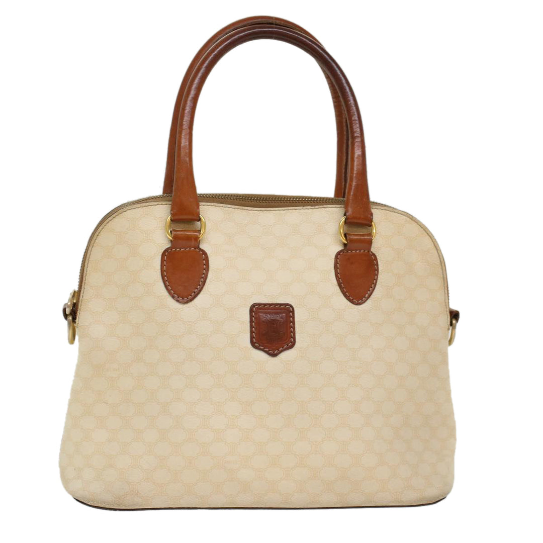 Celine Macadam Canvas Hand Bag PVC Leather Whe  7123