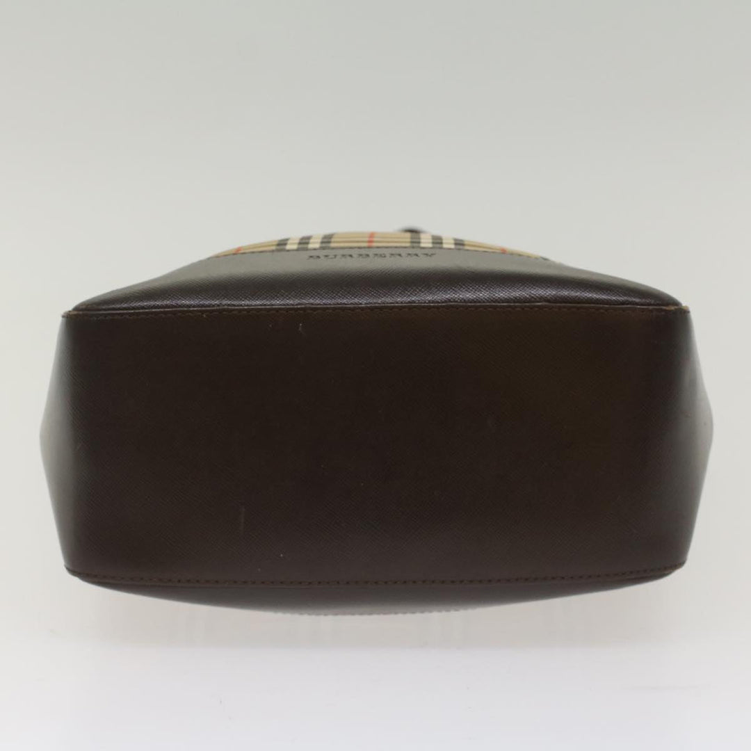 Burberry Nova Check Hand Bag Nylon Beige Auth bs7211