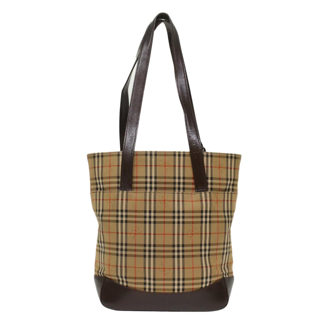 Burberry Nova Check Hand Bag Nylon Beige Auth bs7211