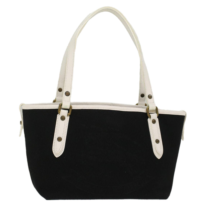 BURBERRY Blue Label Tote Bag Canvas Leather Black Auth Bs7373