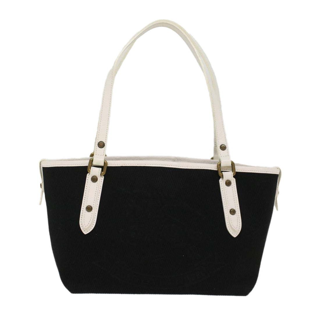 Burberry Blue Label Tote Bag Canvas Leather Black Auth bs7373