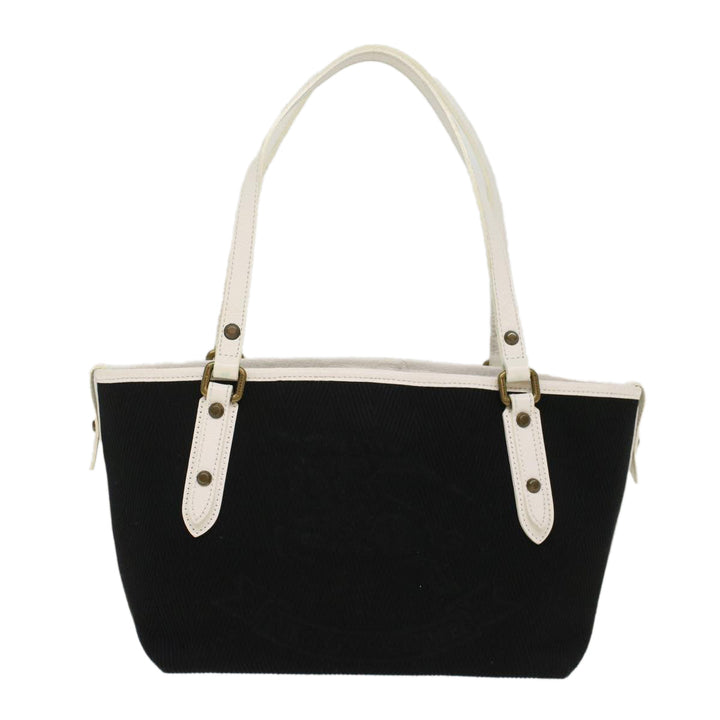 Burberry Blue Label Tote Bag Canvas Leather Black Auth bs7373