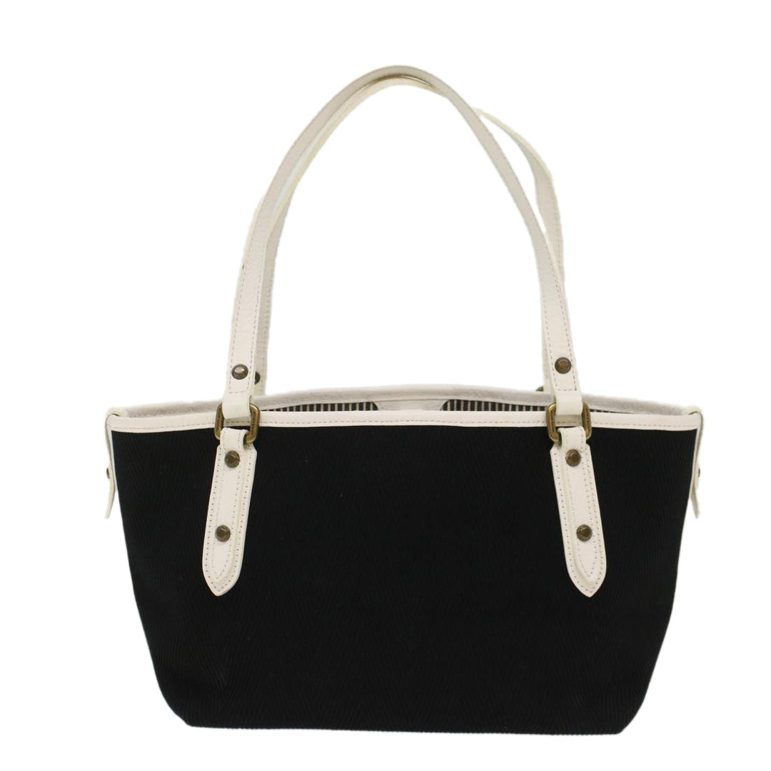 Burberry Blue Label Tote Bag Canvas Leather Black Auth bs7373