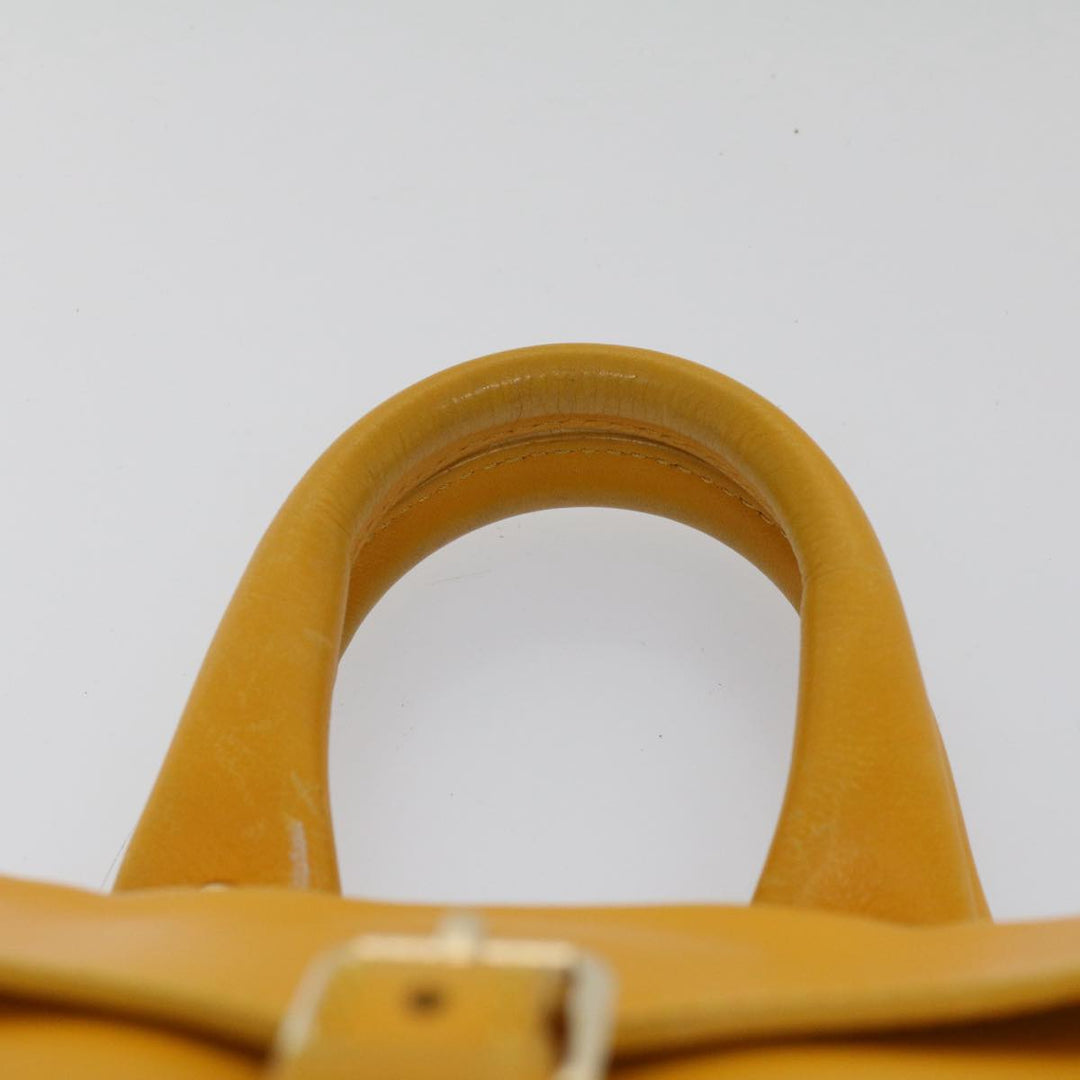Celine Hand Bag Leather Yellow  7391