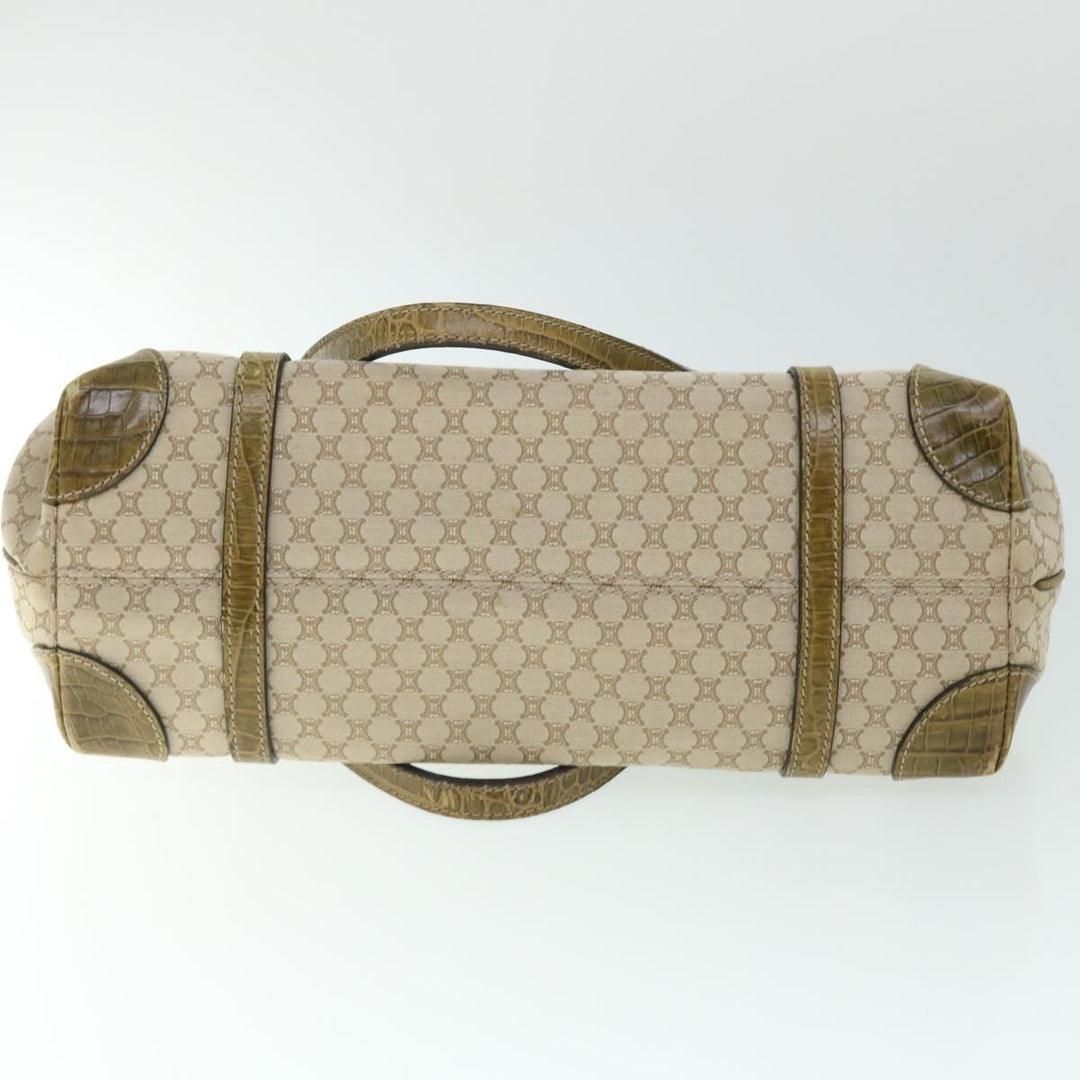 Celine Macadam Canvas Shoulder Bag Beige Auth bs7394