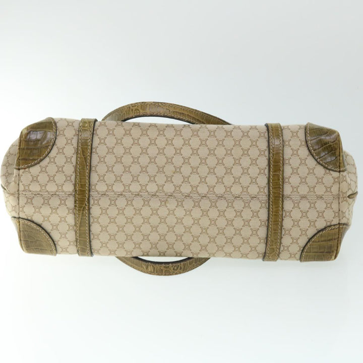 Celine Macadam Canvas Shoulder Bag Beige Auth bs7394