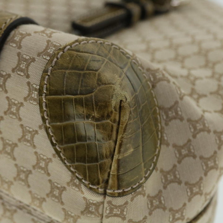 Celine Macadam Canvas Shoulder Bag Beige Auth bs7394