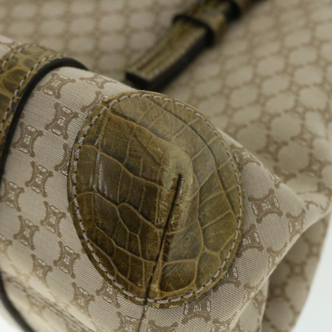 Celine Macadam Canvas Shoulder Bag Beige Auth bs7394