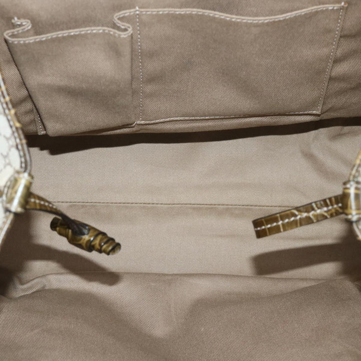 Celine Macadam Canvas Shoulder Bag Beige Auth bs7394