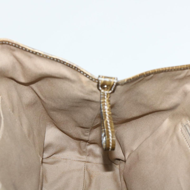 Celine Macadam Canvas Shoulder Bag Beige Auth bs7394