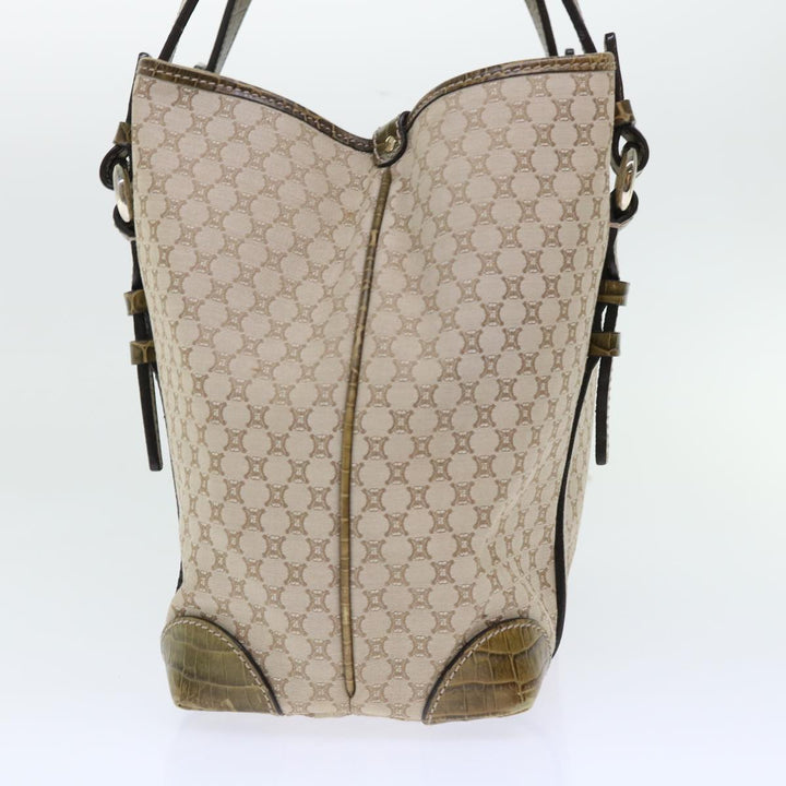 Celine Macadam Canvas Shoulder Bag Beige Auth bs7394