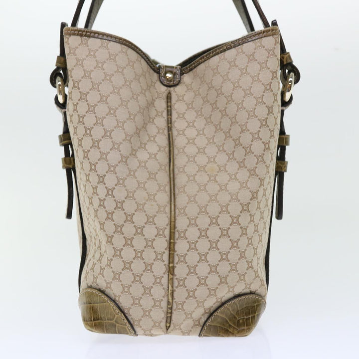 Celine Macadam Canvas Shoulder Bag Beige Auth bs7394