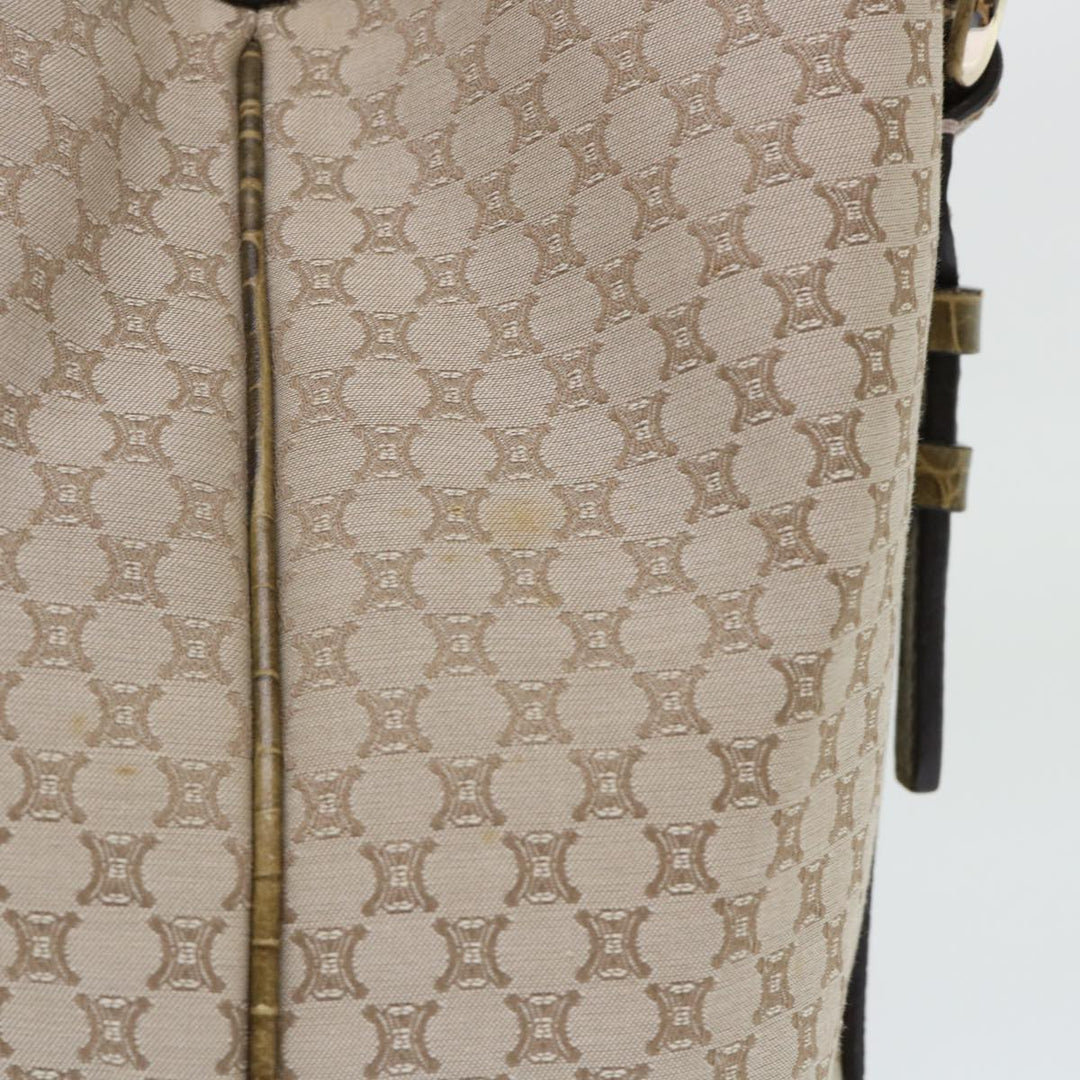 Celine Macadam Canvas Shoulder Bag Beige Auth bs7394