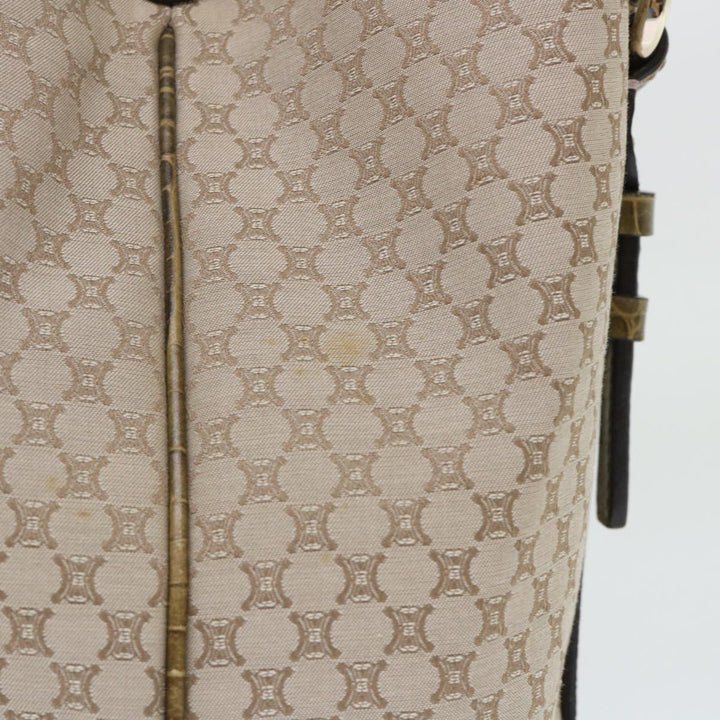 Celine Macadam Canvas Shoulder Bag Beige Auth bs7394