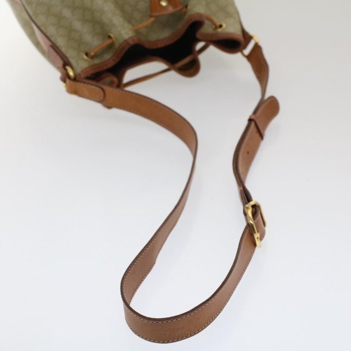 Celine Macadam Canvas Shoulder Bag PVC Leather Beige Brown  7489