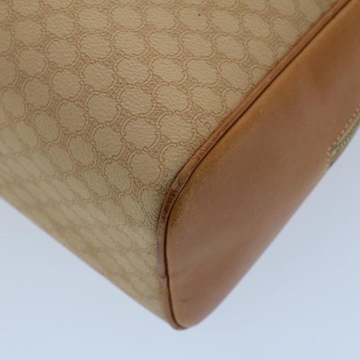 Celine Macadam Canvas Hand Bag PVC Leather 2Set Beige Brown  7502