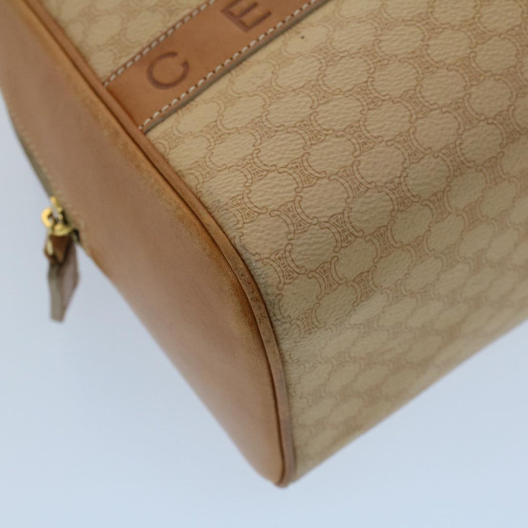 Celine Macadam Canvas Hand Bag PVC Leather 2Set Beige Brown  7502