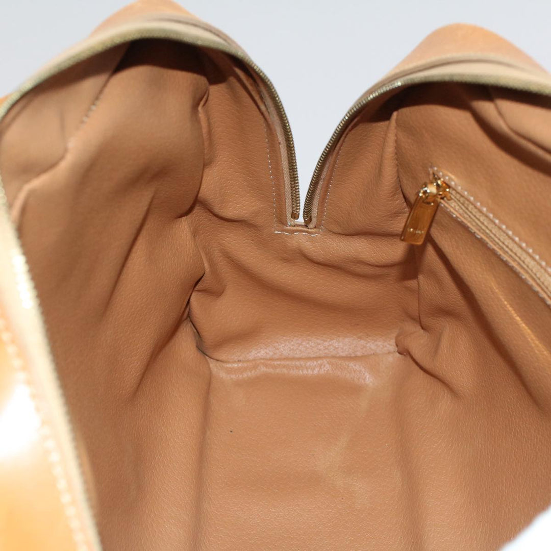 Celine Macadam Canvas Hand Bag PVC Leather 2Set Beige Brown  7502