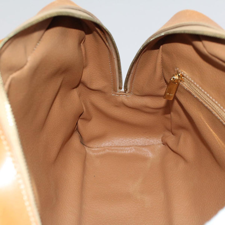 Celine Macadam Canvas Hand Bag PVC Leather 2Set Beige Brown  7502