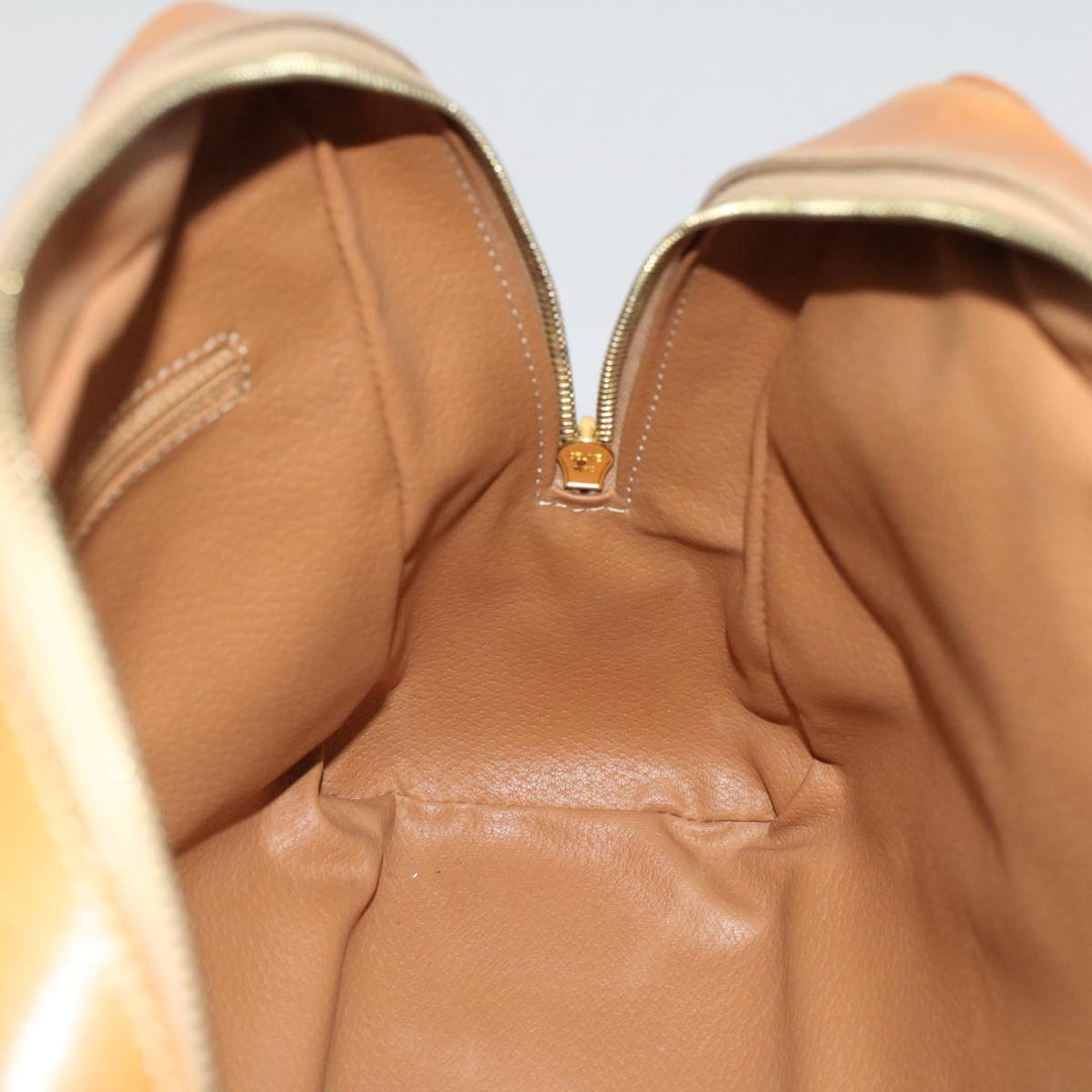 Celine Macadam Canvas Hand Bag PVC Leather 2Set Beige Brown  7502
