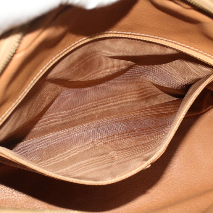 Celine Macadam Canvas Hand Bag PVC Leather 2Set Beige Brown  7502