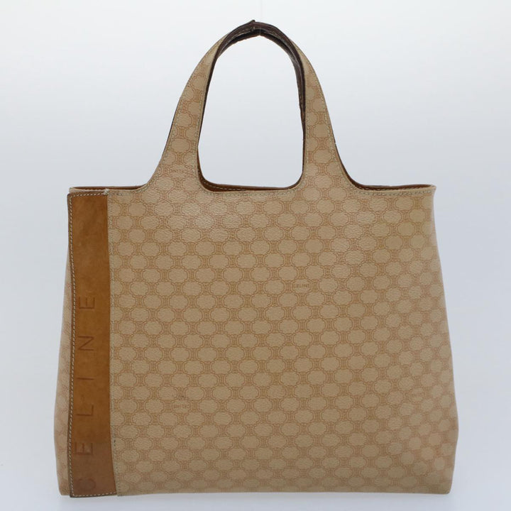 Celine Macadam Canvas Hand Bag PVC Leather 2Set Beige Brown  7502