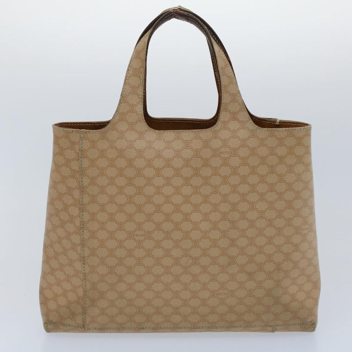 Celine Macadam Canvas Hand Bag PVC Leather 2Set Beige Brown  7502