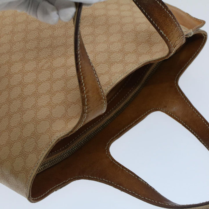 Celine Macadam Canvas Hand Bag PVC Leather 2Set Beige Brown  7502