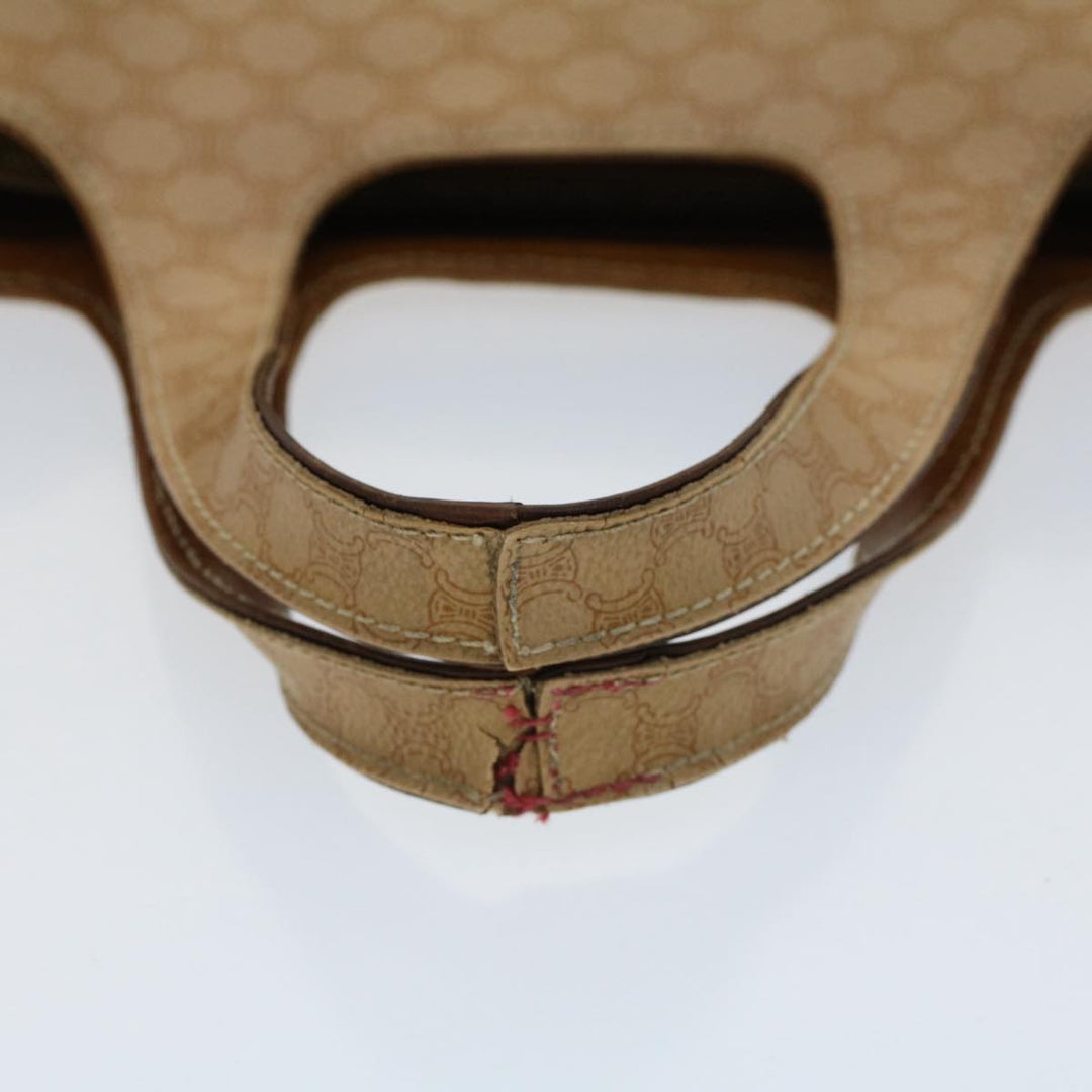 Celine Macadam Canvas Hand Bag PVC Leather 2Set Beige Brown  7502