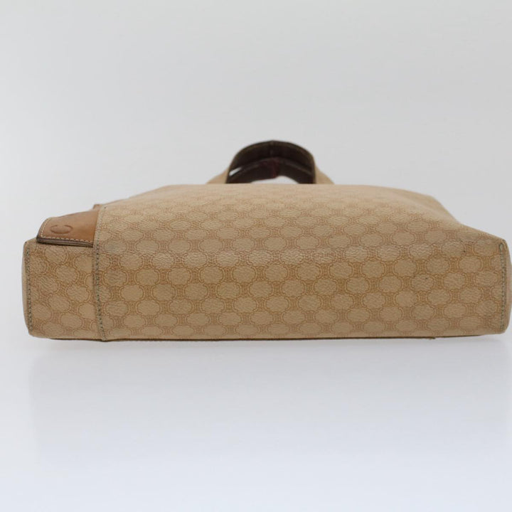 Celine Macadam Canvas Hand Bag PVC Leather 2Set Beige Brown  7502