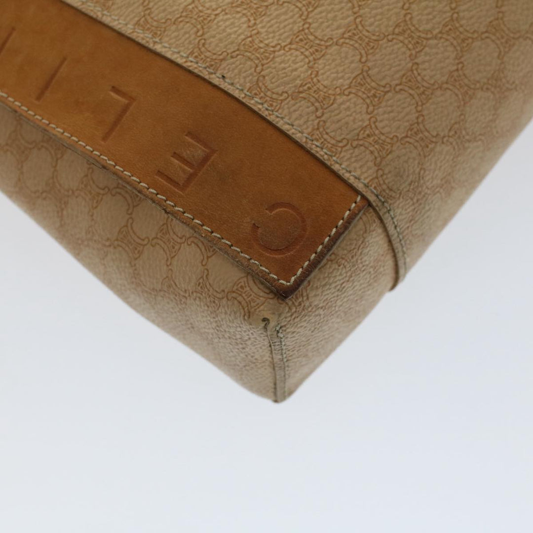 Celine Macadam Canvas Hand Bag PVC Leather 2Set Beige Brown  7502