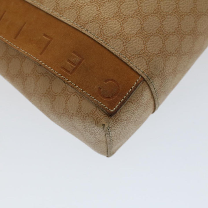 Celine Macadam Canvas Hand Bag PVC Leather 2Set Beige Brown  7502