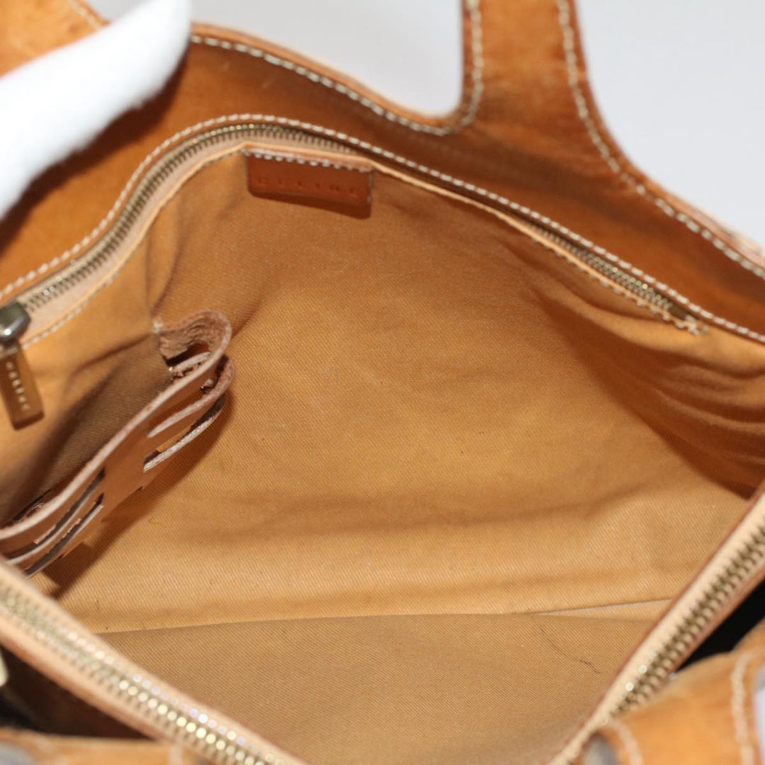 Celine Macadam Canvas Hand Bag PVC Leather 2Set Beige Brown  7502