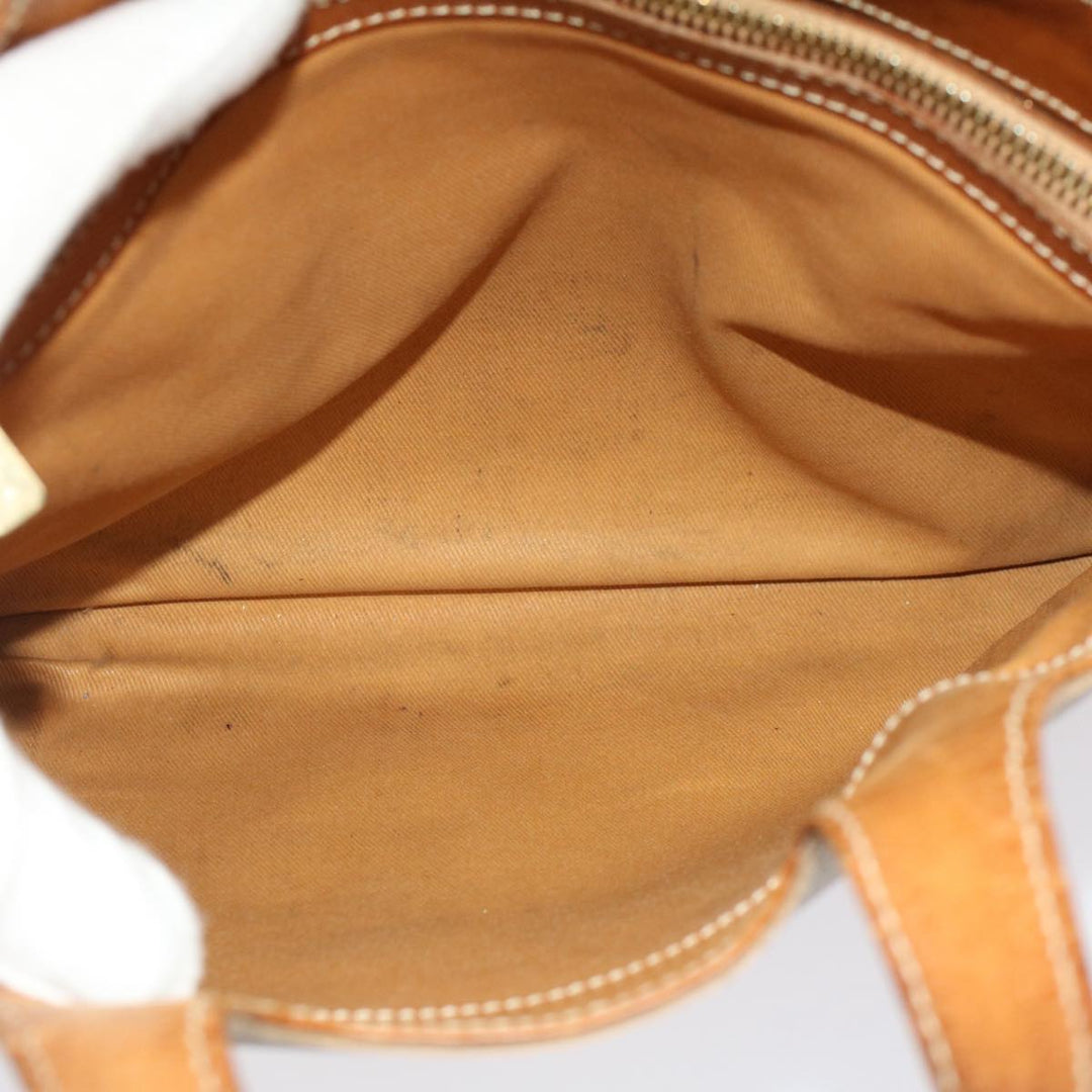 Celine Macadam Canvas Hand Bag PVC Leather 2Set Beige Brown  7502