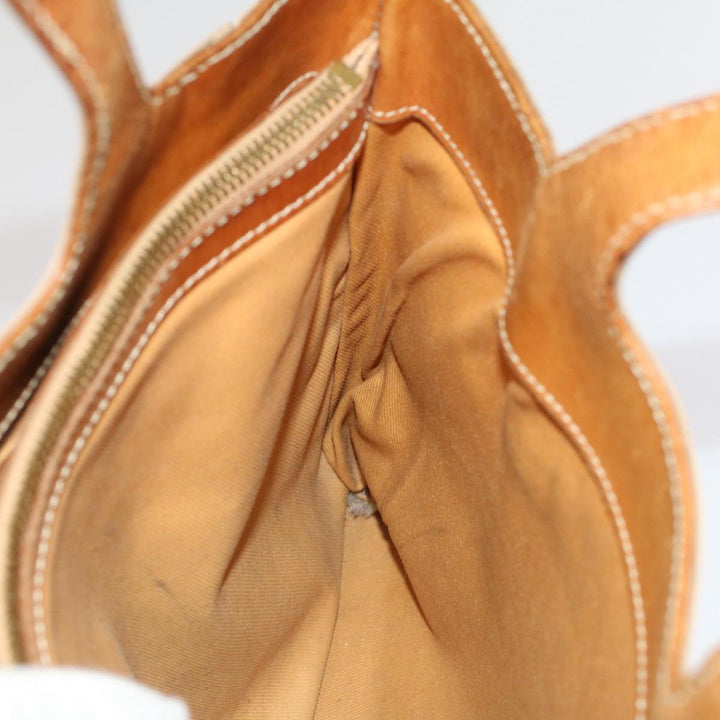 Celine Macadam Canvas Hand Bag PVC Leather 2Set Beige Brown  7502