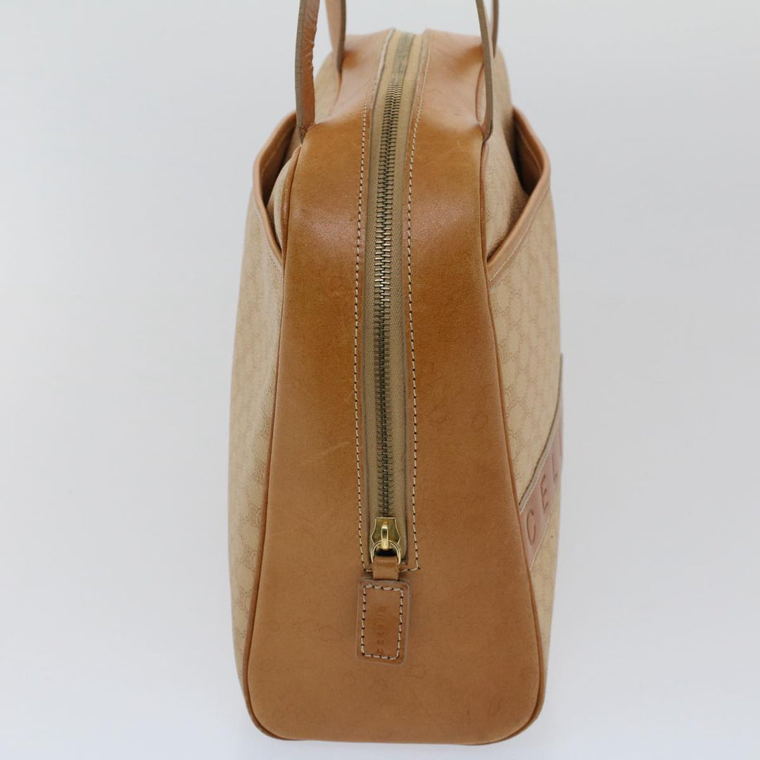 Celine Macadam Canvas Hand Bag PVC Leather 2Set Beige Brown  7502