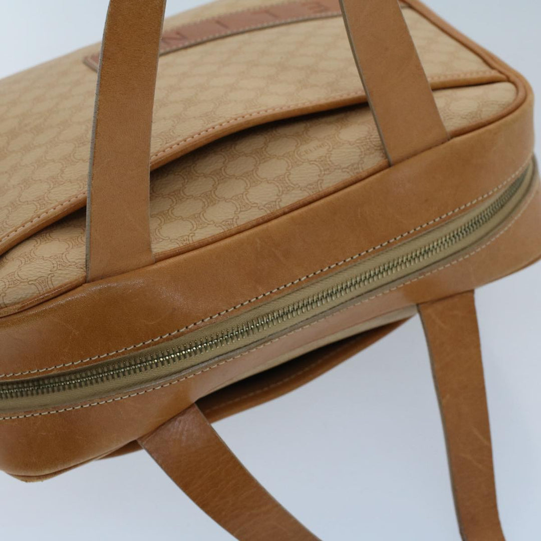 Celine Macadam Canvas Hand Bag PVC Leather 2Set Beige Brown  7502