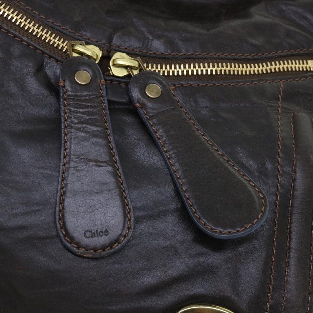 Chloe Shoulder Bag Leather Brown bs7514