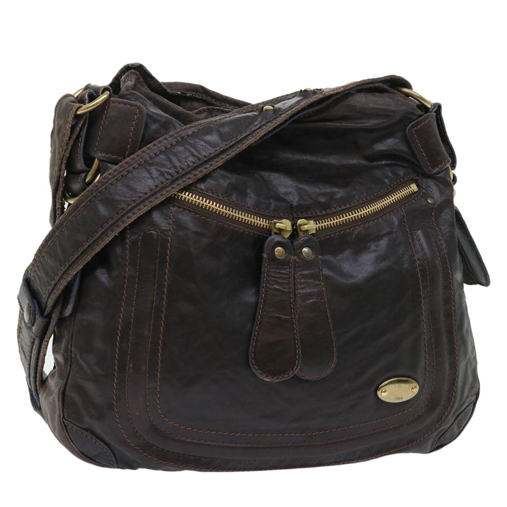 Chloe Shoulder Bag Leather Brown bs7514