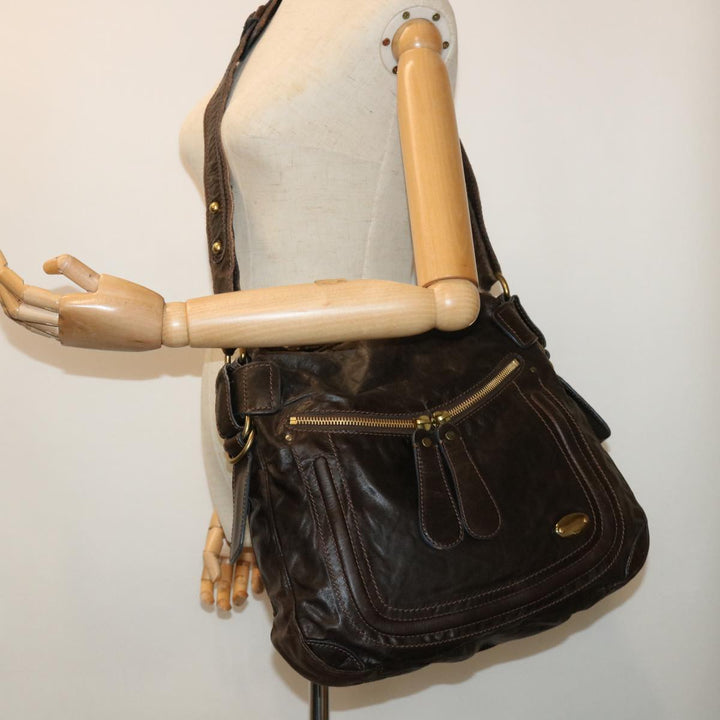 Chloe Shoulder Bag Leather Brown bs7514