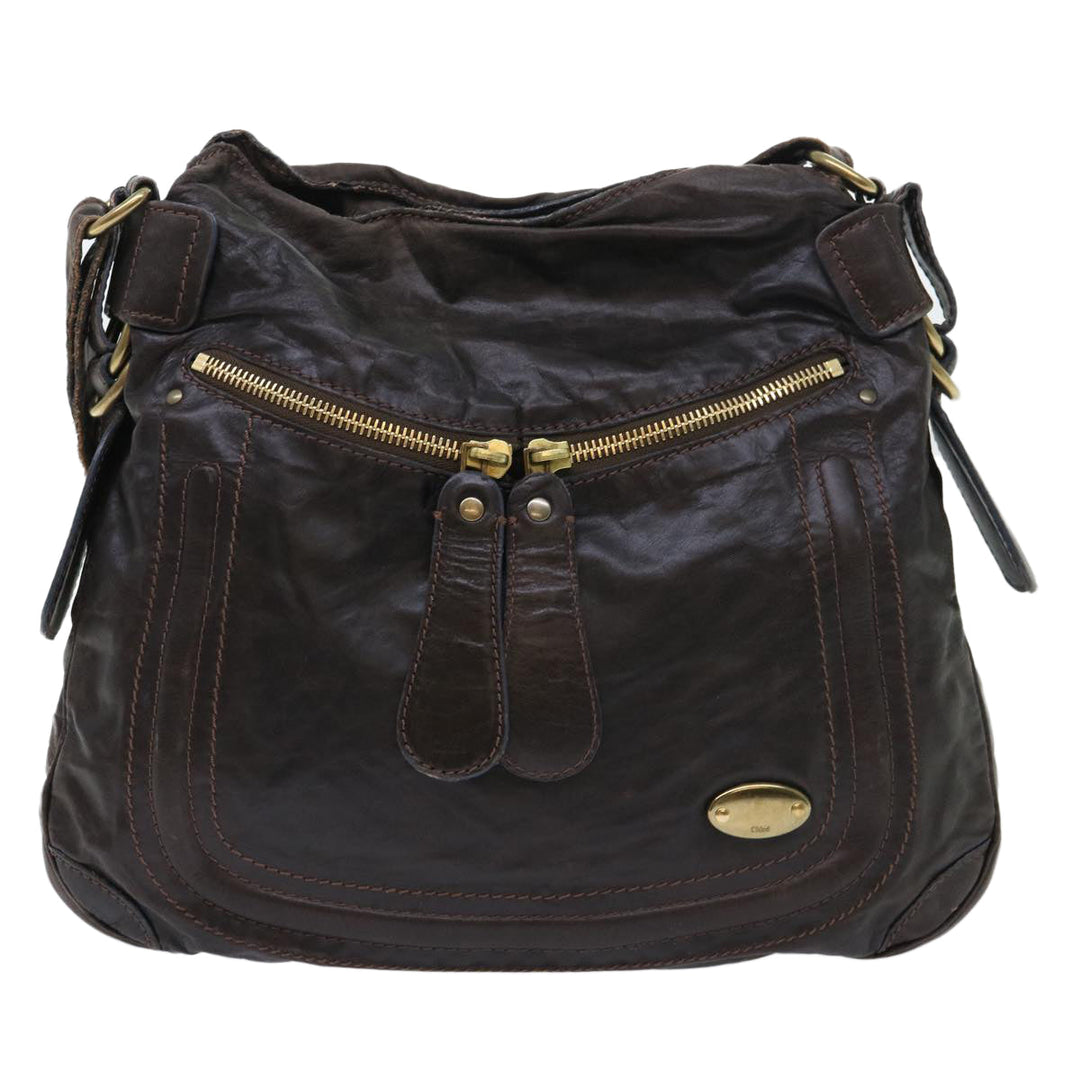 Chloe Shoulder Bag Leather Brown bs7514